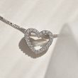 HEART-SHAPED DIAMOND NECKLACE IN WHITE GOLD - DIAMOND NECKLACES - NECKLACES