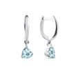 BOUCLES D'OREILLES EN OR BLANC AVEC TOPAZES TAILLE CŒUR - BOUCLES D'OREILLES EN TOPAZE - BOUCLES D'OREILLES