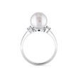 PEARL AND DIAMOND RING IN WHITE GOLD - PEARL RINGS - PEARL JEWELLERY