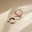 HOOP EARRINGS WITH PEAR-CUT DIAMOND IN ROSE GOLD - DIAMOND EARRINGS - EARRINGS