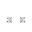 BOUCLES D'OREILLES EN OR ROSE ET DIAMANTS ASSCHER - PUCES D'OREILLES EN DIAMANT - BOUCLES D'OREILLES