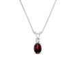 HALSKETTE MIT GRANAT UND DIAMANT IN WEISSGOLD - KETTEN MIT GRANAT - KETTEN