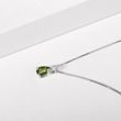 MOLDAVITE AND DIAMOND PENDANT IN WHITE GOLD - MOLDAVITE NECKLACES - NECKLACES