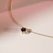 ROUND GARNET PENDANT NECKLACE IN GOLD - GARNET NECKLACES - NECKLACES
