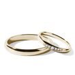 YELLOW GOLD WEDDING RING SET WITH A ROW OF 7 DIAMONDS - YELLOW GOLD WEDDING SETS - WEDDING RINGS