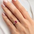 DIAMANTRING MIT RUBIN IN WEISSGOLD - RUBIN-VERLOBUNGSRINGE - VERLOBUNGSRINGE