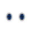 SAPPHIRE AND DIAMOND OVAL EARRINGS IN WHITE GOLD - SAPPHIRE EARRINGS{% if category.pathNames[0] != product.category.name %} - {% endif %}