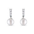 BOUCLES D'OREILLES EN OR BLANC 14 CT AVEC PERLES ET BRILLANTS - BOUCLES D'OREILLES EN PERLES - PERLES