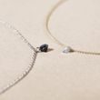 COLLIER EN OR BLANC AVEC PETIT DIAMANT NOIR - COLLIERS AVEC DIAMANTS - COLLIERS