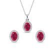 RUBY AND DIAMOND JEWELRY SET IN WHITE GOLD - GEMSTONE SETS - FINE JEWELRY