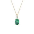 EMERALD AND DIAMOND GOLD NECKLACE - EMERALD NECKLACES - NECKLACES