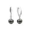 BOUCLES D'OREILLES PENDANTES EN OR BLANC AVEC PERLES DE TAHITI - BOUCLES D'OREILLES EN PERLES - PERLES