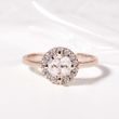 MORGANITE AND DIAMOND ROSE GOLD RING - MORGANITE RINGS - RINGS