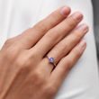 TANZANITE AND DIAMOND RING IN 14K WHITE GOLD - TANZANITE RINGS - RINGS