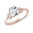 MOISSANITE AND DIAMOND RING IN ROSE GOLD - ROSE GOLD ENGAGEMENT RINGS - ENGAGEMENT RINGS