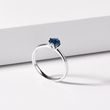 ROUND BLUE SAPPHIRE WHITE GOLD RING - SAPPHIRE RINGS - RINGS