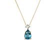 LONDON BLUE TOPAZ PENDANT IN YELLOW GOLD - TOPAZ NECKLACES - NECKLACES