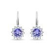 ROUND TANZANITE AND DIAMOND EARRINGS IN WHITE GOLD - TANZANITE EARRINGS - EARRINGS