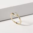 ASYMMETRIC GOLD RING WITH DIAMOND - SOLITAIRE ENGAGEMENT RINGS - ENGAGEMENT RINGS