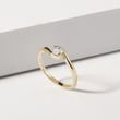 ASYMMETRISCHER DIAMANT-RING IN GELBGOLD - VERLOBUNGSRINGE MIT BRILLANT - VERLOBUNGSRINGE