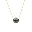 Tahitian pearl necklace in yellow gold