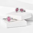 BAGUE EN OR BLANC AVEC SAPHIR ROSE ET BRILLANTS - BAGUES EN SAPHIR - BAGUES