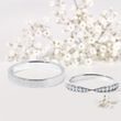 Wedding rings in white gold with diamonds