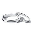 GROOVED WHITE GOLD WEDDING BAND SET - WHITE GOLD WEDDING SETS - WEDDING RINGS