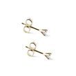 WINZIGE GELBGOLD-OHRRINGE MIT DIAMANT - OHRSTECKER DIAMANT - OHRRINGE