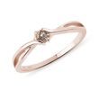 FEINER RING MIT CHAMPAGNERFARBENEM DIAMANTEN IN ROSÉGOLD - VERLOBUNGSRINGE MIT FARBIGEN DIAMANTEN - VERLOBUNGSRINGE