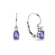 TANZANITE AND DIAMOND DROP EARRINGS IN WHITE GOLD - TANZANITE EARRINGS - EARRINGS