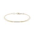 GOLD DOUBLE BRACELET WITH A DIAMOND BAR - DIAMOND BRACELETS - BRACELETS