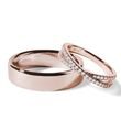 ALLIANCES EN OR ROSE AVEC BAGUE CROISÉE - ENSEMBLE D’ALLIANCES EN OR ROSE - ALLIANCES DE MARIAGE