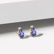 TANZANITE AND DIAMOND EARRINGS IN YELLOW GOLD - TANZANITE EARRINGS - EARRINGS