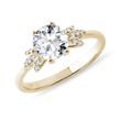 MOISSANITE AND DIAMOND RING IN YELLOW GOLD - ENGAGEMENT GEMSTONE RINGS{% if category.pathNames[0] != product.category.name %} - {% endif %}