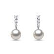BOUCLES D'OREILLES EN OR BLANC AVEC PERLES AKOYA ET BRILLANTS - BOUCLES D'OREILLES EN PERLES - PERLES