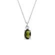 HALSKETTE MIT DIAMANTEN IN 14 KT WEISSGOLD - KETTEN MIT MOLDAVIT - KETTEN