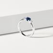 BAGUE EN OR BLANC AVEC DIAMANTS ET SAPHIR - BAGUES DE FIANÇAILLES EN SAPHIR - BAGUES DE FIANÇAILLES