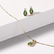 MOLDAVITE DIAMOND EARRINGS IN GOLD - MOLDAVITE NECKLACES - NECKLACES