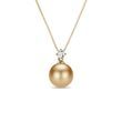 SOUTH SEA PEARL AND DIAMOND GOLD NECKLACE - PEARL PENDANTS - PEARL JEWELRY