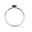 BAGUE EN OR BLANC ET MOLDAVITE TAILLE OVALE - BAGUES EN MOLDAVITE - BAGUES