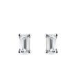 EMERALD CUT MOISSANITE STUD EARRINGS IN WHITE GOLD - WHITE GOLD EARRINGS - EARRINGS