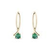 14K YELLOW GOLD EMERALD EARRINGS - EMERALD EARRINGS - EARRINGS