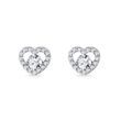 BOUCLES D'OREILLES CŒUR EN OR BLANC AVEC DIAMANTS - BOUCLES D'OREILLES EN DIAMANT - BOUCLES D'OREILLES