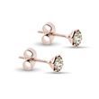 CHAMPAGNE DIAMOND STUD EARRINGS IN ROSE GOLD - DIAMOND STUD EARRINGS - EARRINGS