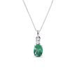 EMERALD AND DIAMOND WHITE GOLD NECKLACE - EMERALD NECKLACES - NECKLACES