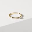 ANNEAU MINIMALISTE D'OR JAUNE AVEC DIAMANT - TAILLE BRILLANT - BAGUES DE FIANÇAILLES