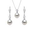 AKOYA PEARL AND DIAMOND JEWELRY SET IN WHITE GOLD - PEARL SETS - PEARL JEWELRY