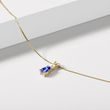 TANZANITE AND DIAMOND PENDANT ON YELLOW GOLD CHAIN - TANZANITE NECKLACES - NECKLACES