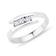 WHITE GOLD RING WITH THREE ROUND CUT DIAMONDS - DIAMOND ENGAGEMENT RINGS - ENGAGEMENT RINGS